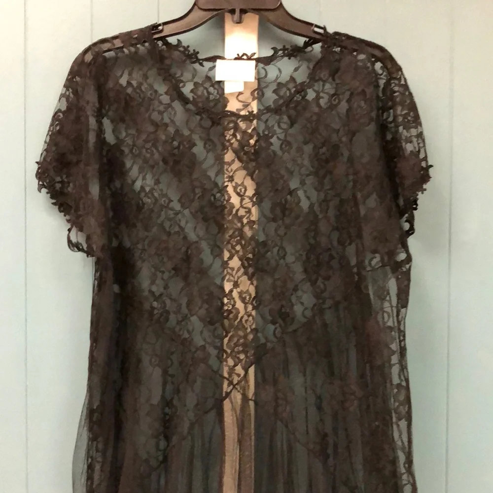 Vintage Hanky Panky Ltd. Lace sheer nightie night gown‎ size p/s made in USA - Picture 3 of 8